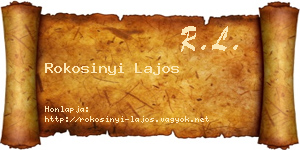 Rokosinyi Lajos névjegykártya